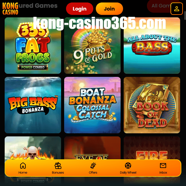 Kong Casino featured games grid part 1