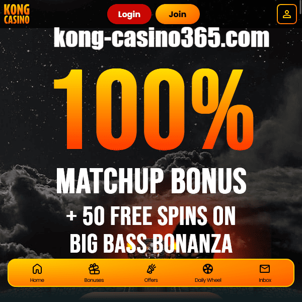 Kong Casino 100% matchup bonus hero banner