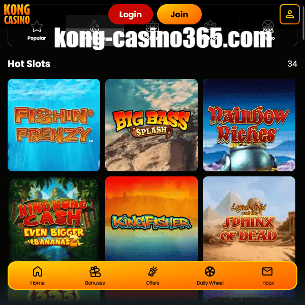 Kong Casino hot slots section part 1