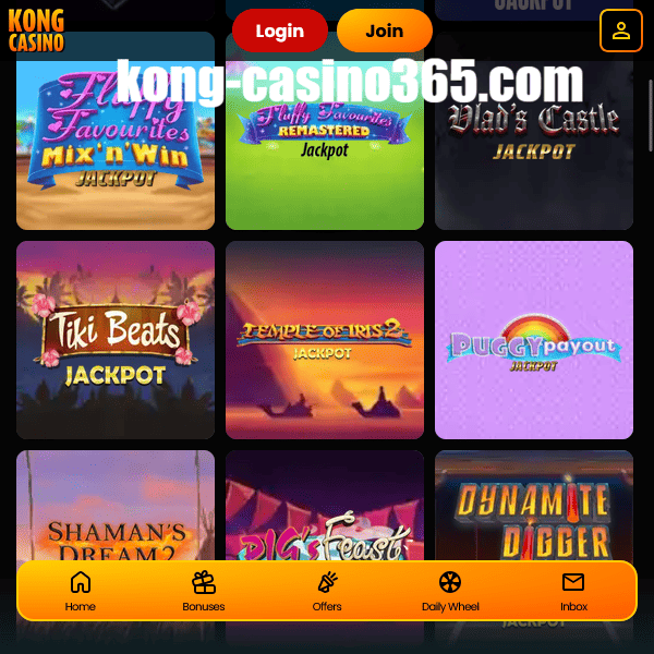 Kong Casino jackpots lobby set 2