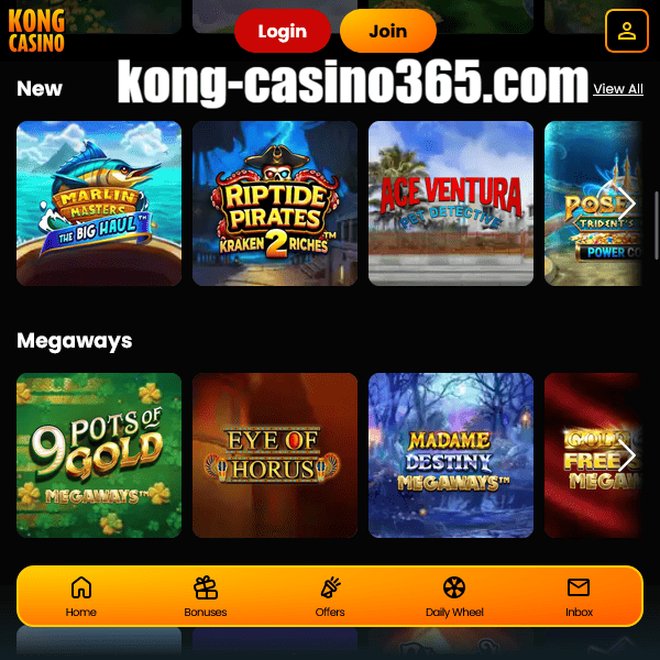 Kong Casino new games and Megaways sections